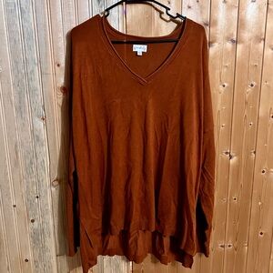 Wonderly V-Neck Burnt Orange Tunic